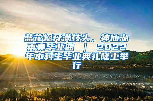 蓝花楹开满枝头，神仙湖再奏毕业曲 ｜ 2022年本科生毕业典礼隆重举行