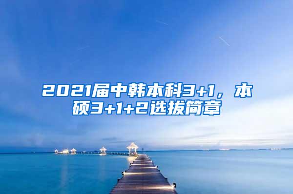 2021届中韩本科3+1，本硕3+1+2选拔简章