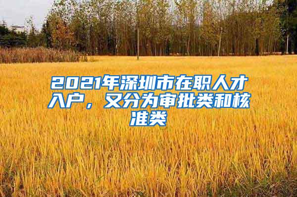 2021年深圳市在职人才入户，又分为审批类和核准类