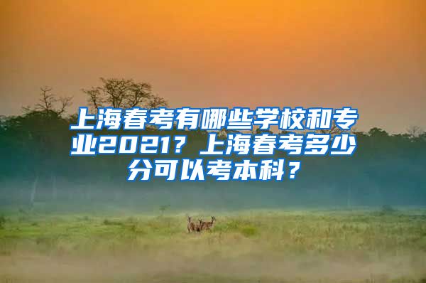 上海春考有哪些学校和专业2021？上海春考多少分可以考本科？