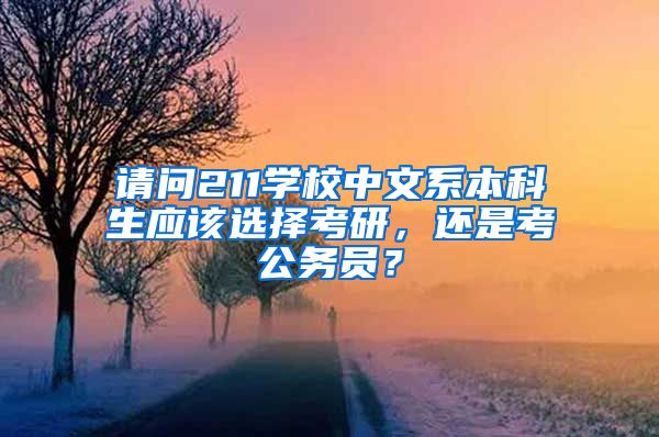 请问211学校中文系本科生应该选择考研，还是考公务员？