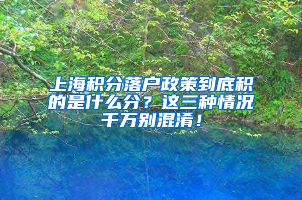 上海积分落户政策到底积的是什么分？这三种情况千万别混淆！