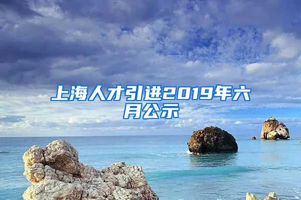 上海人才引进2019年六月公示