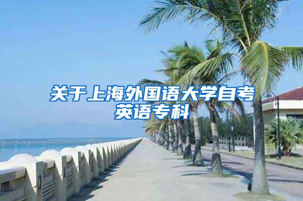 关于上海外国语大学自考英语专科