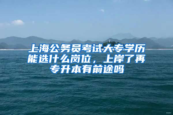 上海公务员考试大专学历能选什么岗位，上岸了再专升本有前途吗