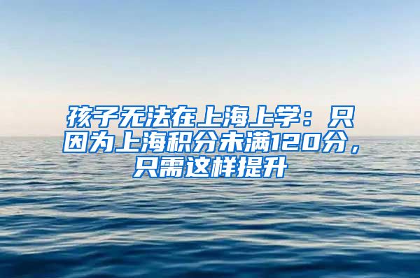 孩子无法在上海上学：只因为上海积分未满120分，只需这样提升