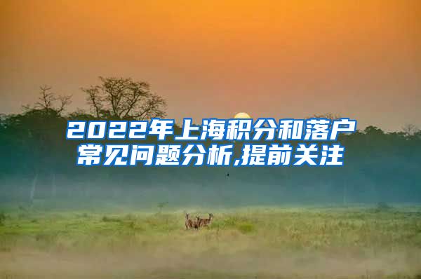 2022年上海积分和落户常见问题分析,提前关注