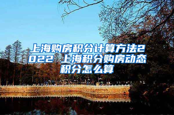 上海购房积分计算方法2022 上海积分购房动态积分怎么算