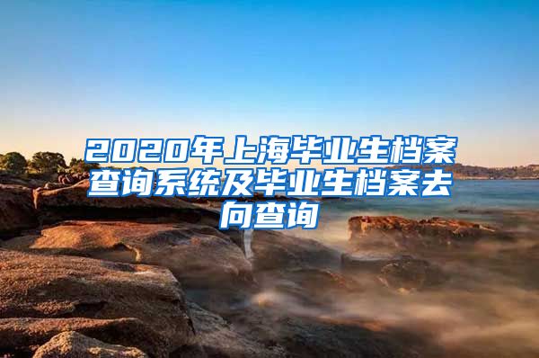 2020年上海毕业生档案查询系统及毕业生档案去向查询