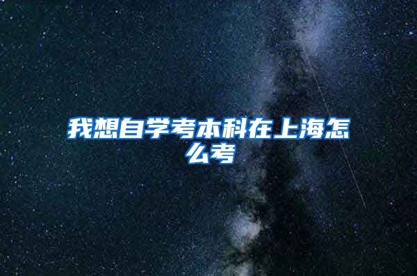 我想自学考本科在上海怎么考