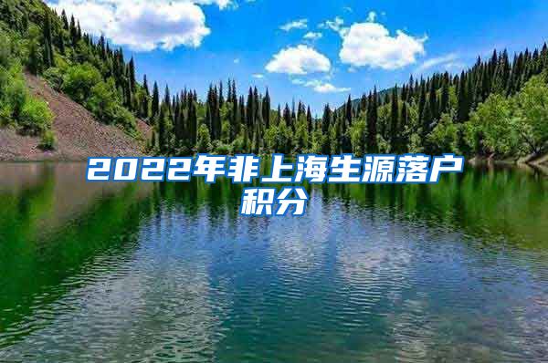 2022年非上海生源落户积分