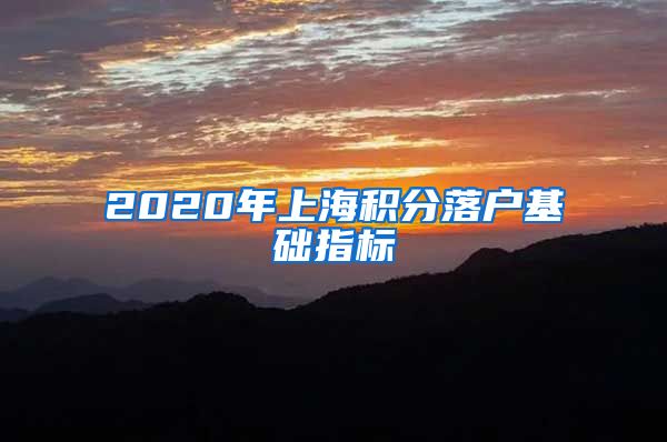 2020年上海积分落户基础指标