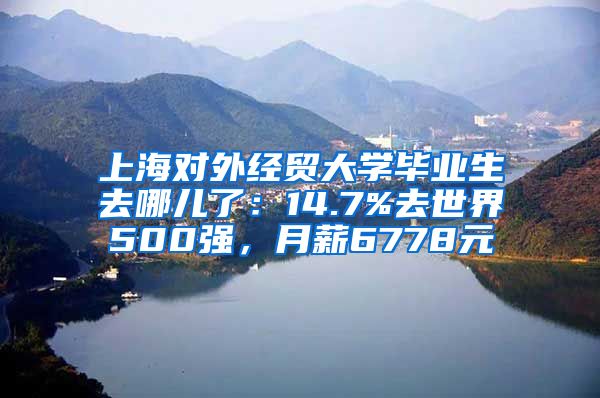 上海对外经贸大学毕业生去哪儿了：14.7%去世界500强，月薪6778元