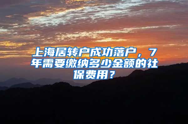 上海居转户成功落户，7年需要缴纳多少金额的社保费用？