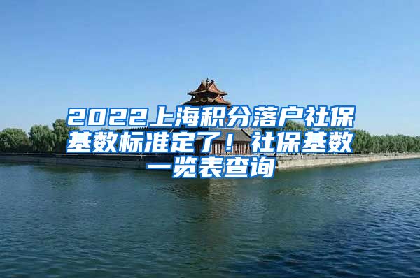 2022上海积分落户社保基数标准定了！社保基数一览表查询