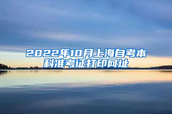 2022年10月上海自考本科准考证打印网址