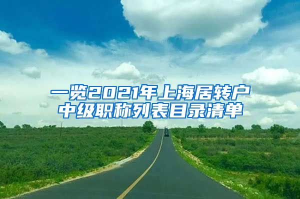 一览2021年上海居转户中级职称列表目录清单