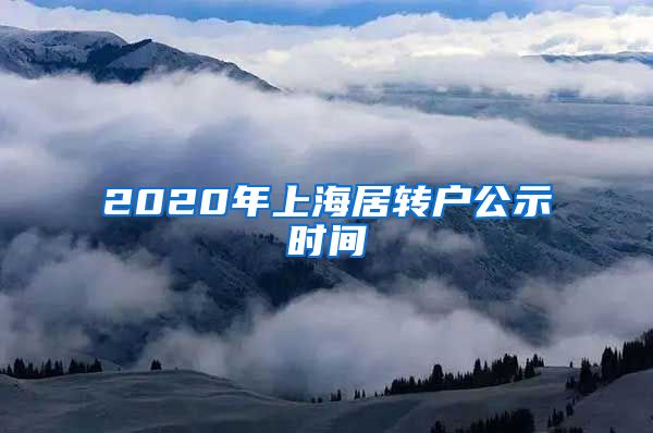 2020年上海居转户公示时间