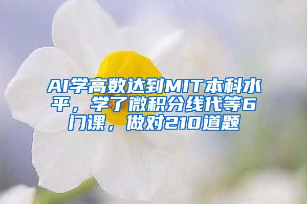 AI学高数达到MIT本科水平，学了微积分线代等6门课，做对210道题