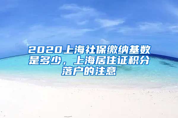 2020上海社保缴纳基数是多少，上海居住证积分落户的注意