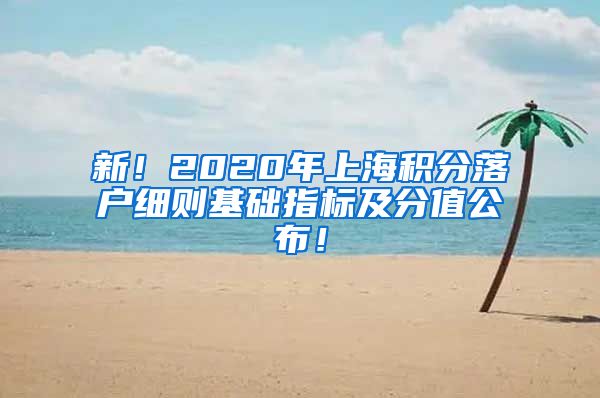 新！2020年上海积分落户细则基础指标及分值公布！