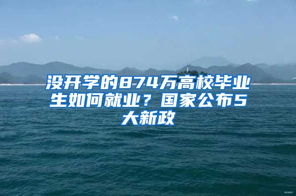 没开学的874万高校毕业生如何就业？国家公布5大新政