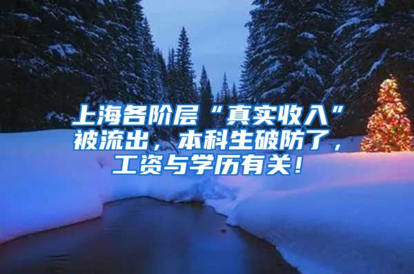 上海各阶层“真实收入”被流出，本科生破防了，工资与学历有关！