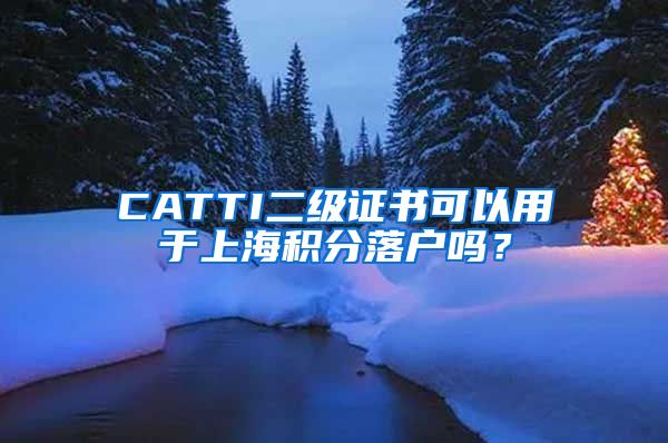 CATTI二级证书可以用于上海积分落户吗？