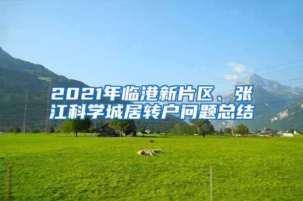 2021年临港新片区、张江科学城居转户问题总结