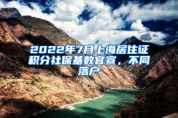 2022年7月上海居住证积分社保基数官宣，不同落户