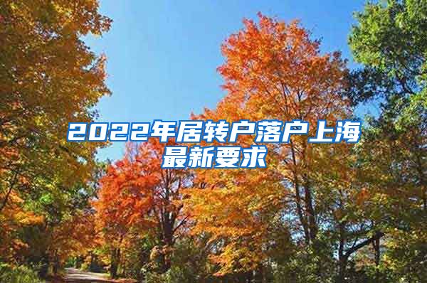 2022年居转户落户上海最新要求