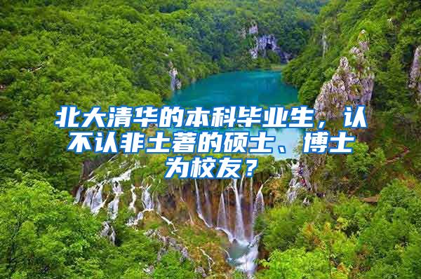 北大清华的本科毕业生，认不认非土著的硕士、博士为校友？