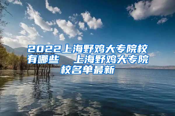 2022上海野鸡大专院校有哪些  上海野鸡大专院校名单最新