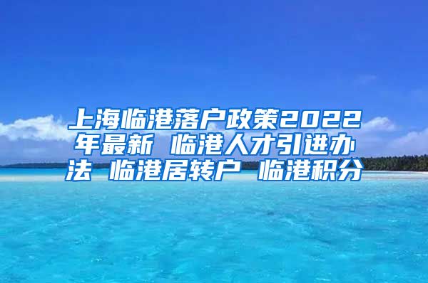 上海临港落户政策2022年最新 临港人才引进办法 临港居转户 临港积分