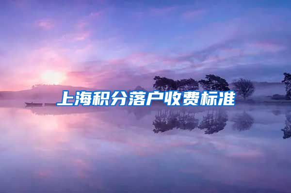 上海积分落户收费标准