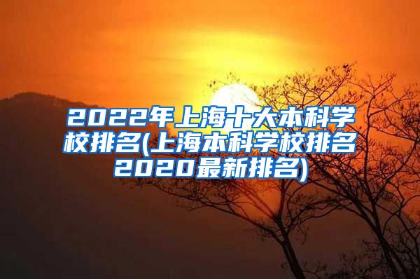 2022年上海十大本科学校排名(上海本科学校排名2020最新排名)