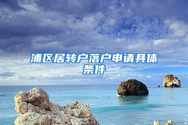 浦区居转户落户申请具体条件