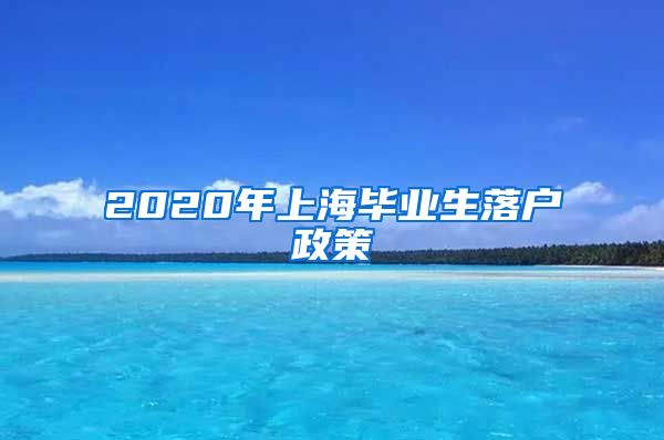 2020年上海毕业生落户政策