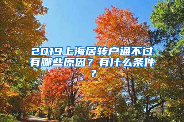 2019上海居转户通不过有哪些原因？有什么条件？