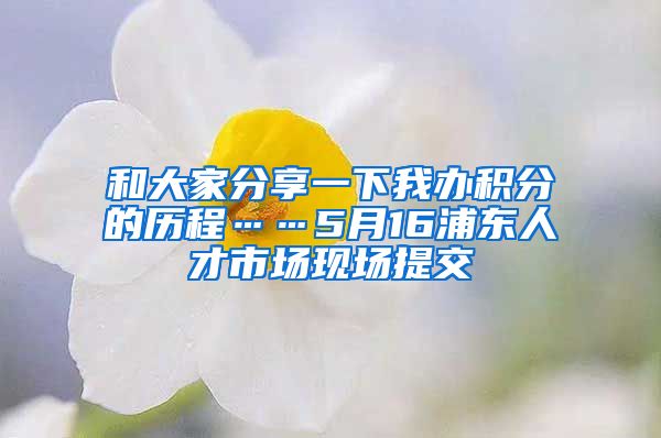 和大家分享一下我办积分的历程……5月16浦东人才市场现场提交