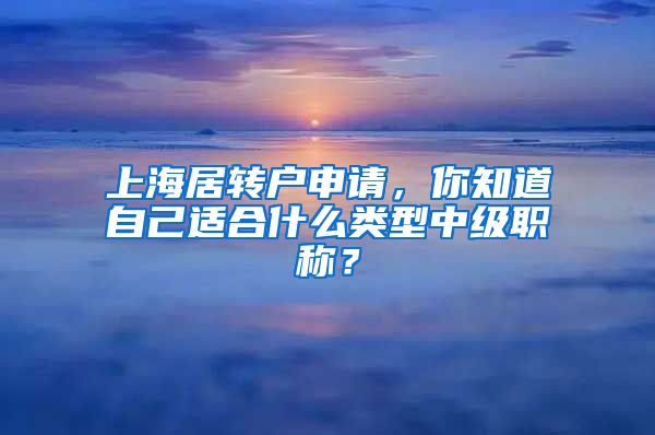 上海居转户申请，你知道自己适合什么类型中级职称？