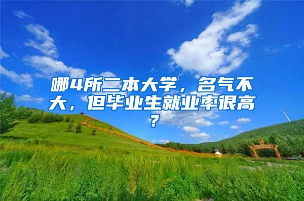 哪4所二本大学，名气不大，但毕业生就业率很高？