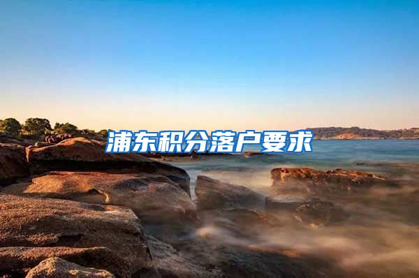 浦东积分落户要求