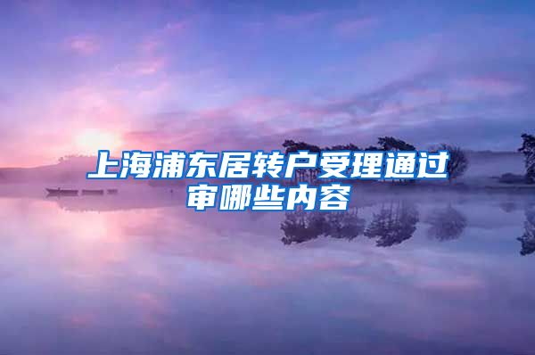 上海浦东居转户受理通过审哪些内容