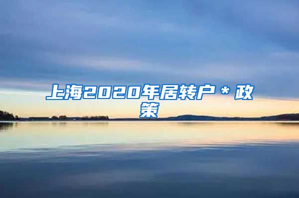 上海2020年居转户＊政策