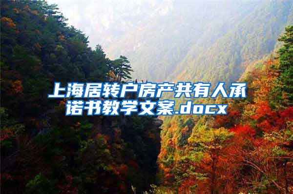 上海居转户房产共有人承诺书教学文案.docx