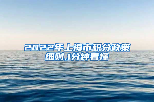 2022年上海市积分政策细则,1分钟看懂