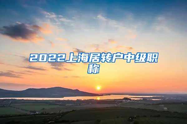 2022上海居转户中级职称