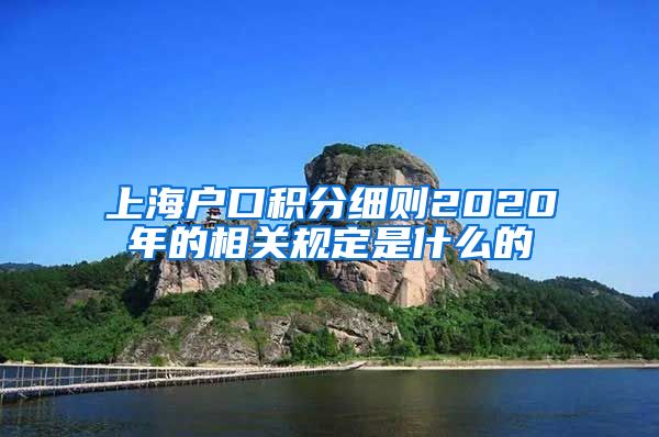 上海户口积分细则2020年的相关规定是什么的