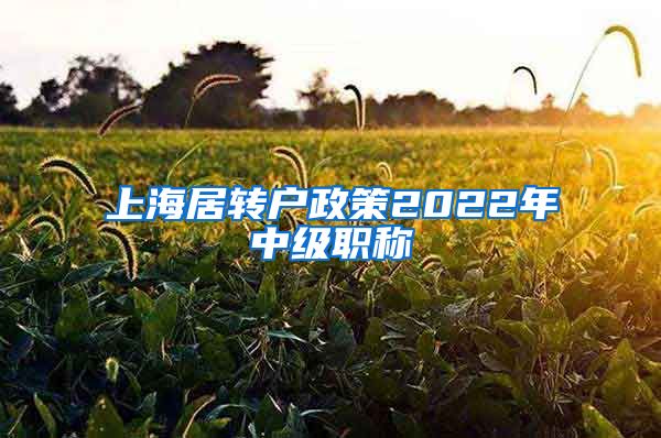 上海居转户政策2022年中级职称